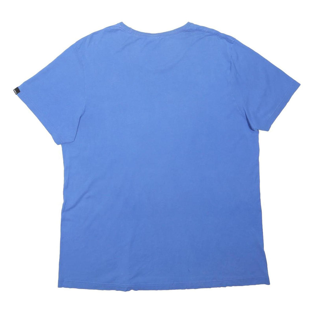 ADIDAS Mens Blue Graphic T-Shirt XL Short Sleeve Crew Neck Cotton Blend Casual