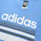 ADIDAS Mens Blue Graphic T-Shirt XL Short Sleeve Crew Neck Cotton Blend Casual