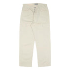 Mens Beige Cotton Regular Fit Cargo Trousers W32 L28 Relaxed Casual Style
