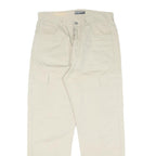Mens Beige Cotton Regular Fit Cargo Trousers W32 L28 Relaxed Casual Style