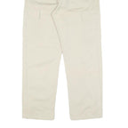 Mens Beige Cotton Regular Fit Cargo Trousers W32 L28 Relaxed Casual Style