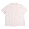 Womens Pink Embroidered Cotton Blend Shirt Short Sleeve Collared Size L Casual