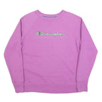 CHAMPION Womens Purple Crew Neck M Sweatshirt Cotton Blend Raglan Sleeve Casual