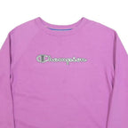CHAMPION Womens Purple Crew Neck M Sweatshirt Cotton Blend Raglan Sleeve Casual