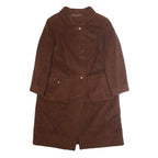 YOUNGLOOK Womens Brown Wool Button Jacket M Plain Classic Stylish Warm