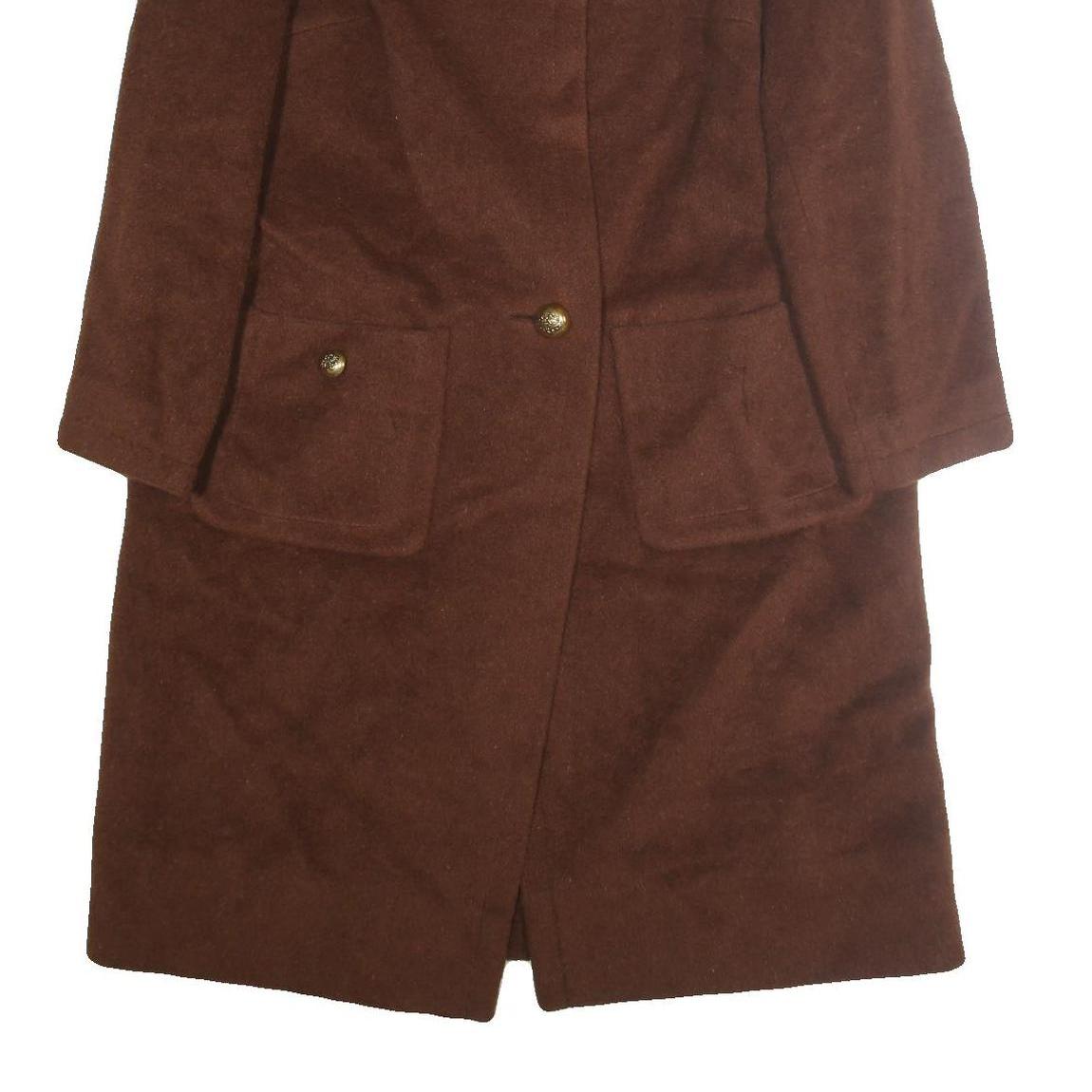 YOUNGLOOK Womens Brown Wool Button Jacket M Plain Classic Stylish Warm