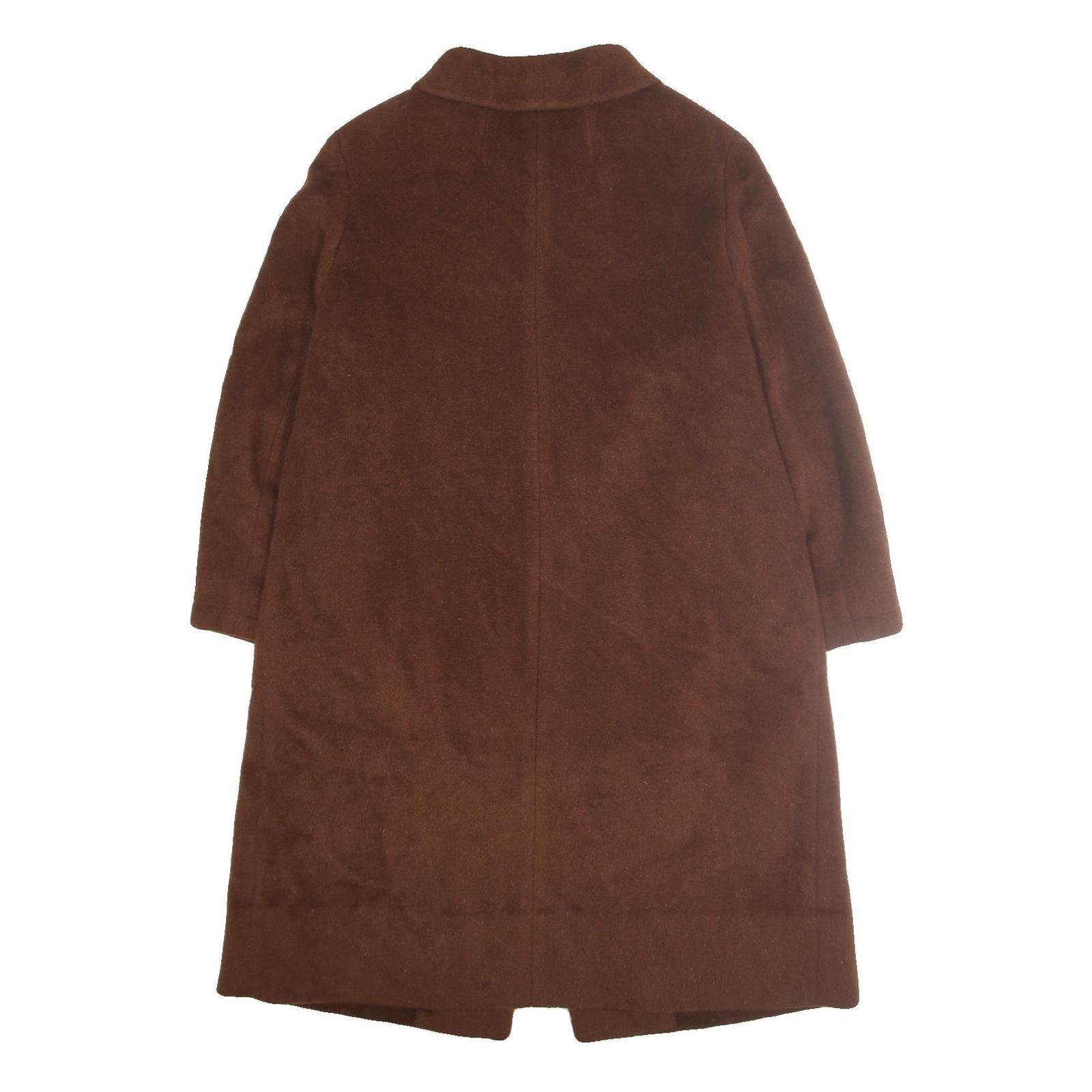 YOUNGLOOK Womens Brown Wool Button Jacket M Plain Classic Stylish Warm