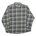 REDHEAD Mens Green & Navy Check Cotton Blend Shirt XL Casual Checked Long Sleeve