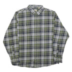 REDHEAD Mens Green & Navy Check Cotton Blend Shirt XL Casual Checked Long Sleeve