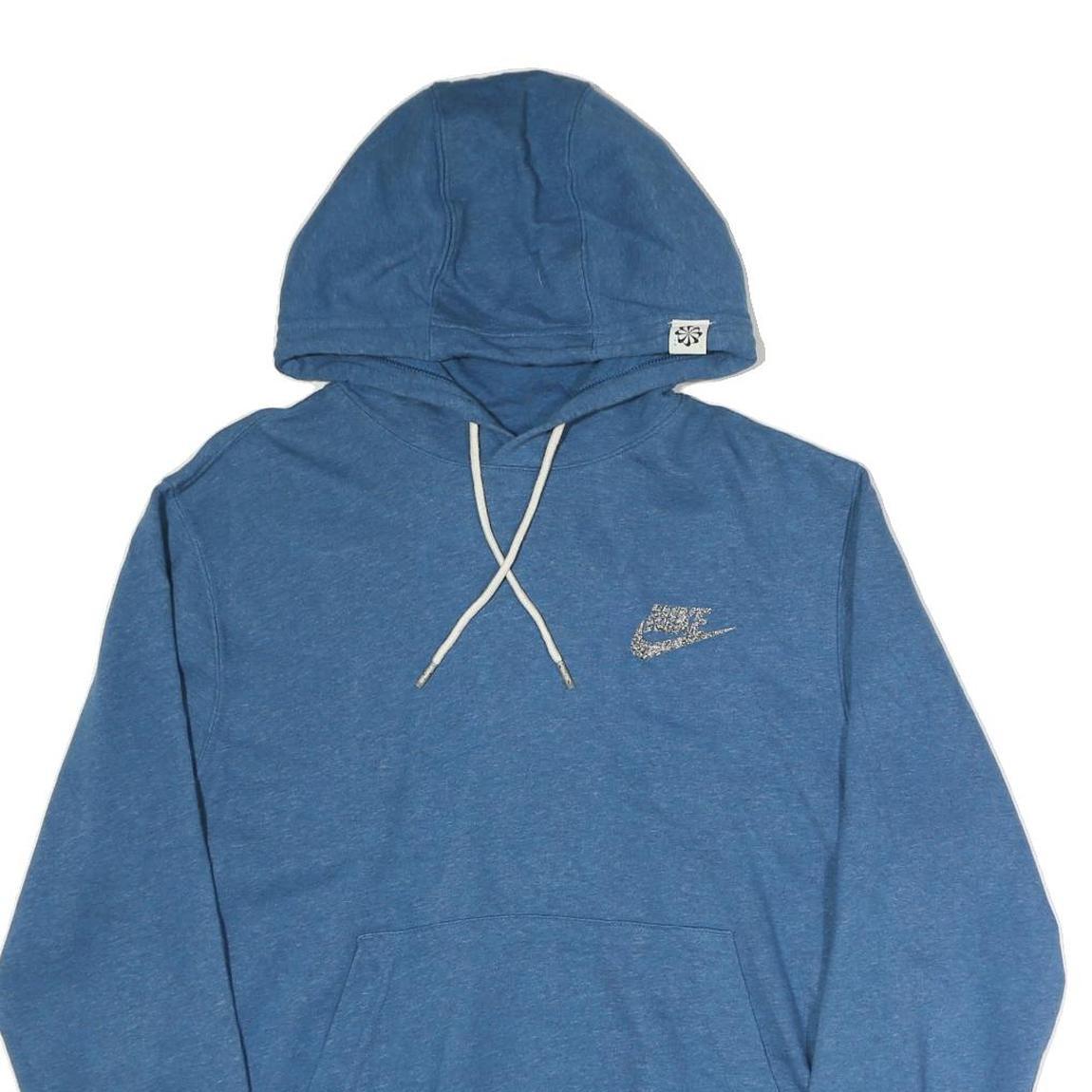 NIKE Mens Blue Pullover Hoodie M Casual Cotton Drawstring Hood Sweatshirt