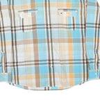 TOMMY HILFIGER Mens Blue & Beige Check Shirt 2XL Cotton Blend Button Pocket