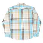 TOMMY HILFIGER Mens Blue & Beige Check Shirt 2XL Cotton Blend Button Pocket
