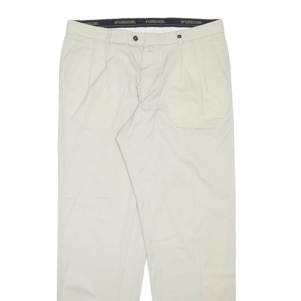 MCGREGOR Mens Cotton Beige Regular Fit Straight Leg Trousers W37 L34 Classic