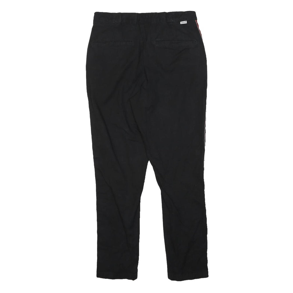 LEVI'S Womens Cotton Blend Black Slim Trousers W26 L25 Drawstring Casual