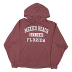 JERZEES Mens Maroon Mexico Beach Florida Pullover Hoodie M Cotton Blend