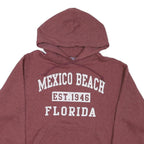 JERZEES Mens Maroon Mexico Beach Florida Pullover Hoodie M Cotton Blend