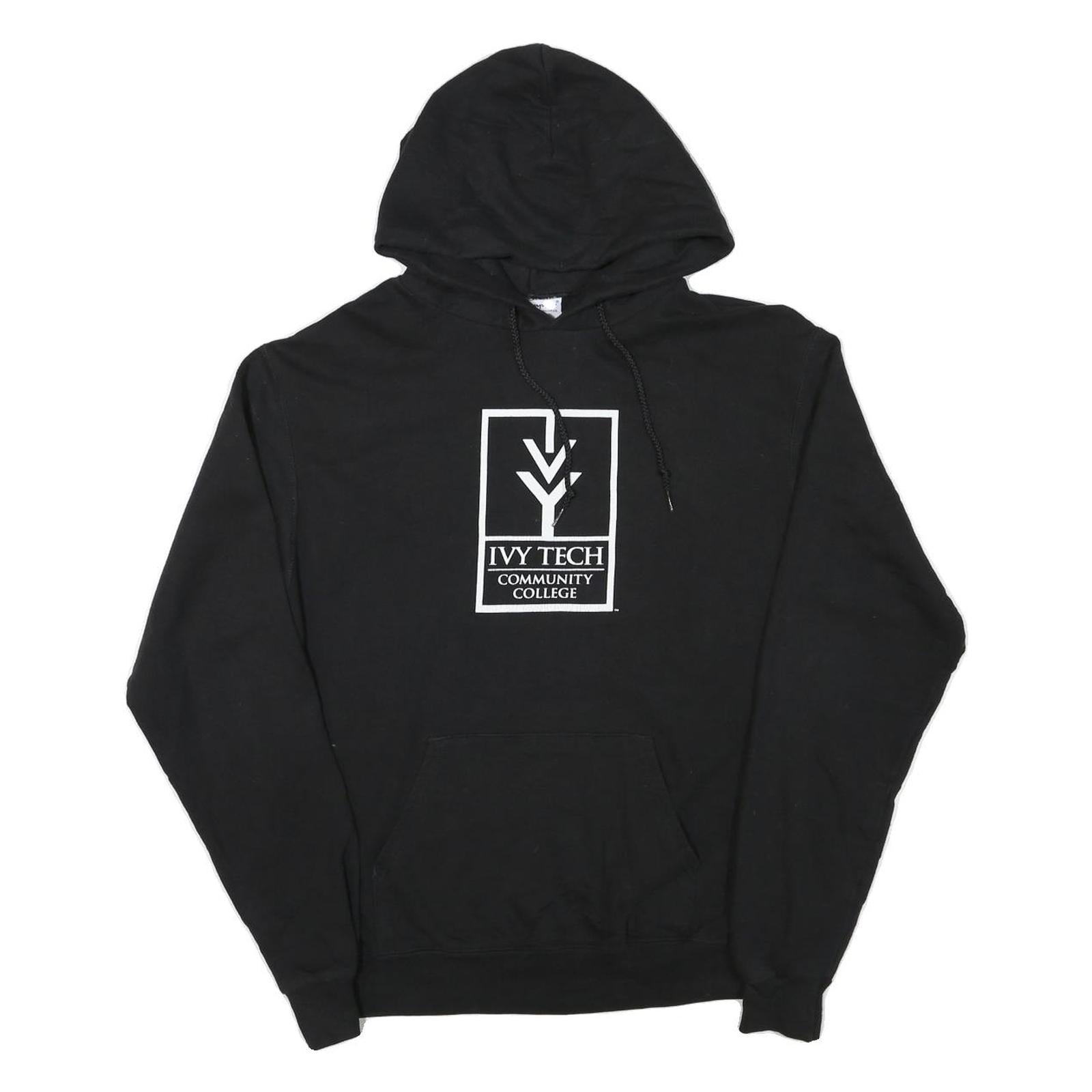 CHAMPION Mens Black Ivy Tech Community College Pullover Hoodie M Cotton Blend