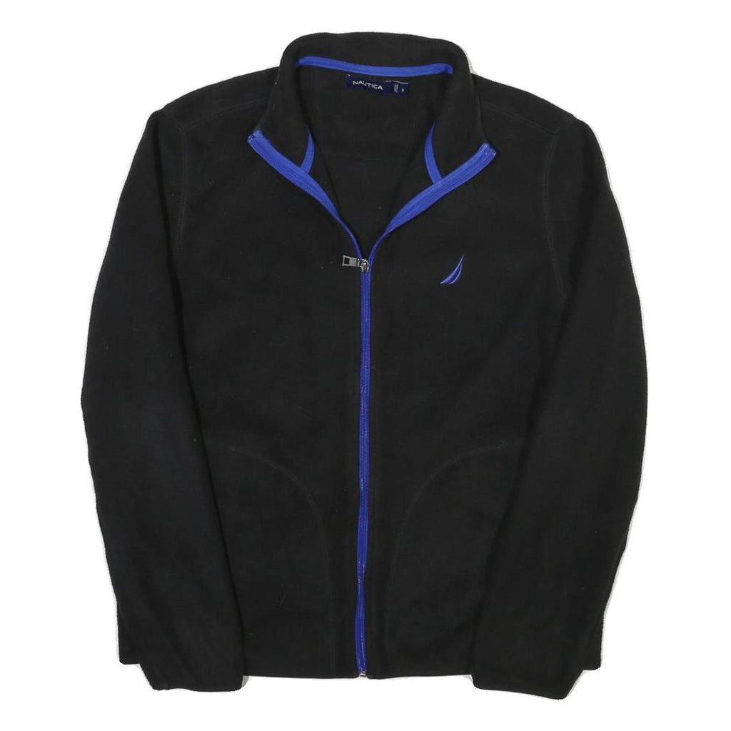 NAUTICA Mens Black & Blue Jacket S Polyester Blend Plain Zip Up Casual