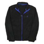 NAUTICA Mens Black & Blue Jacket S Polyester Blend Plain Zip Up Casual