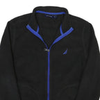 NAUTICA Mens Black & Blue Jacket S Polyester Blend Plain Zip Up Casual