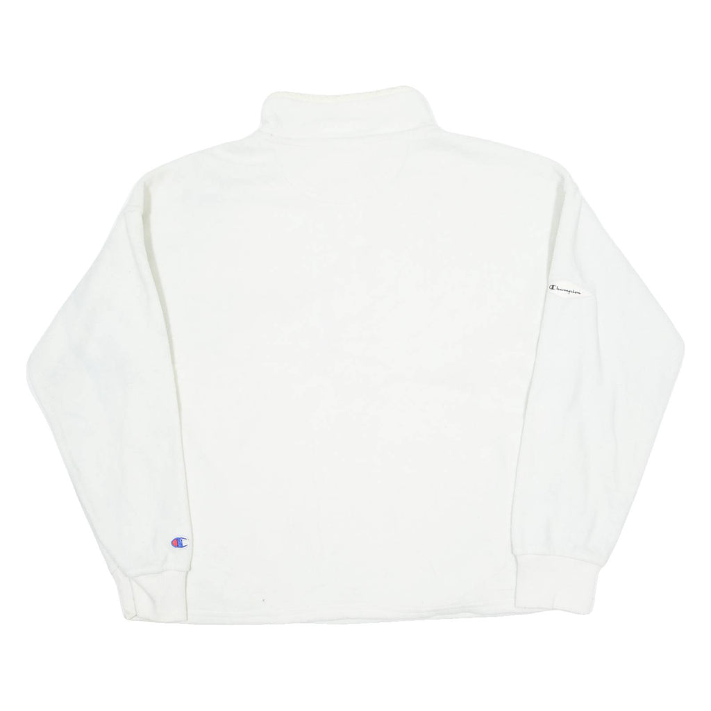 CHAMPION Womens Fleece Cream Button Neck Tight Knit L
