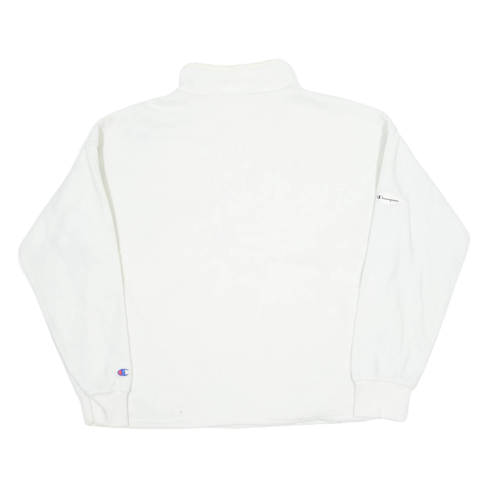 CHAMPION Womens Fleece Cream Button Neck Tight Knit L