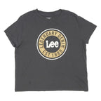 LEE Womens Black Legendary Denim Est 1889 Graphic T-Shirt S Short Sleeve Crew