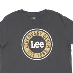 LEE Womens Black Legendary Denim Est 1889 Graphic T-Shirt S Short Sleeve Crew