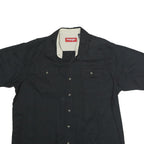 WRANGLER Mens Black Short Sleeve Cotton Shirt XL Casual Button Pocket