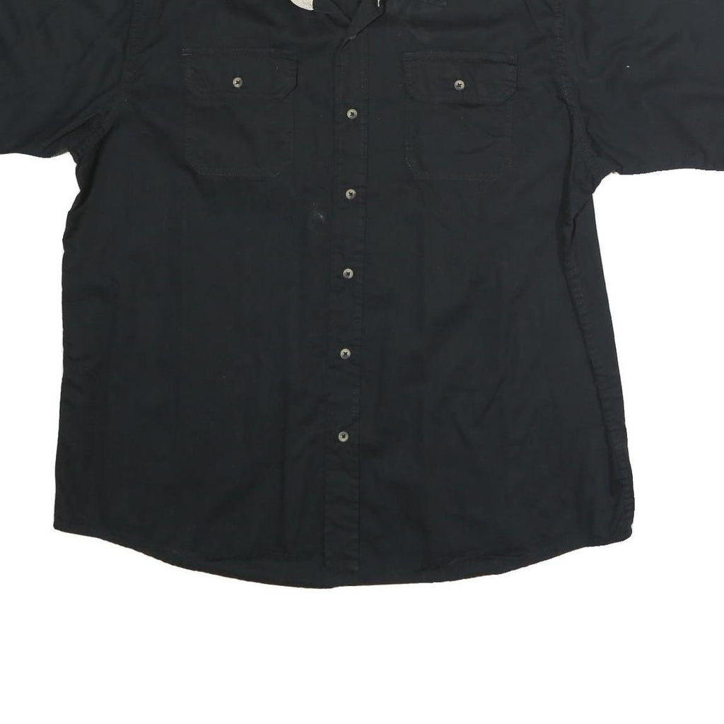 WRANGLER Mens Black Short Sleeve Cotton Shirt XL Casual Button Pocket