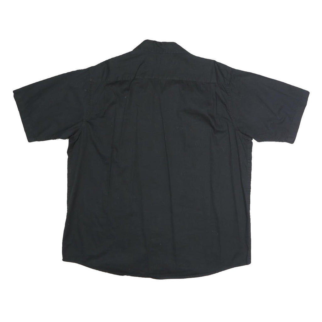 WRANGLER Mens Black Short Sleeve Cotton Shirt XL Casual Button Pocket