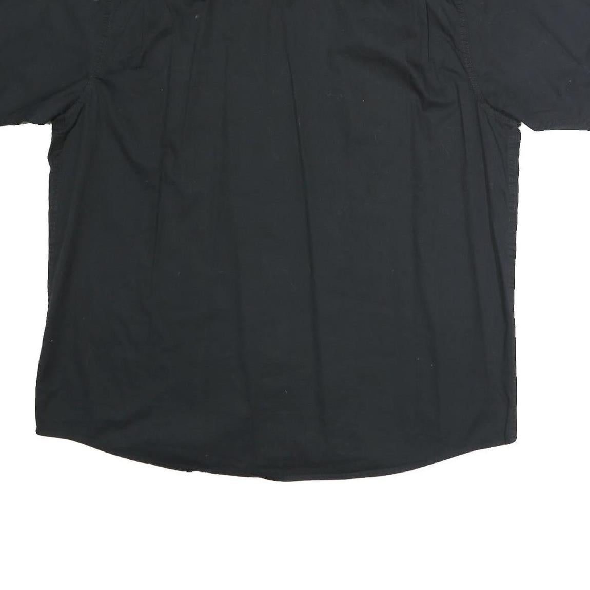 WRANGLER Mens Black Short Sleeve Cotton Shirt XL Casual Button Pocket