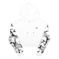 KARL KANI Womens White & Grey Camo Hoodie S Cropped Cotton Blend