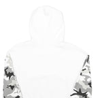 KARL KANI Womens White & Grey Camo Hoodie S Cropped Cotton Blend