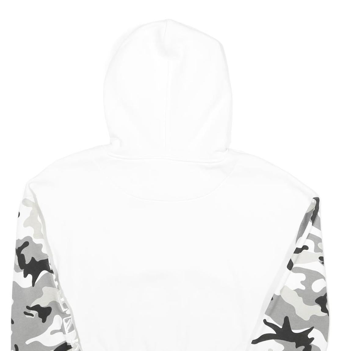 KARL KANI Womens White & Grey Camo Hoodie S Cropped Cotton Blend