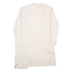 CREW CLOTHING Womens Cream Open Front Plain Crew Neck Wool Blend Jumper M