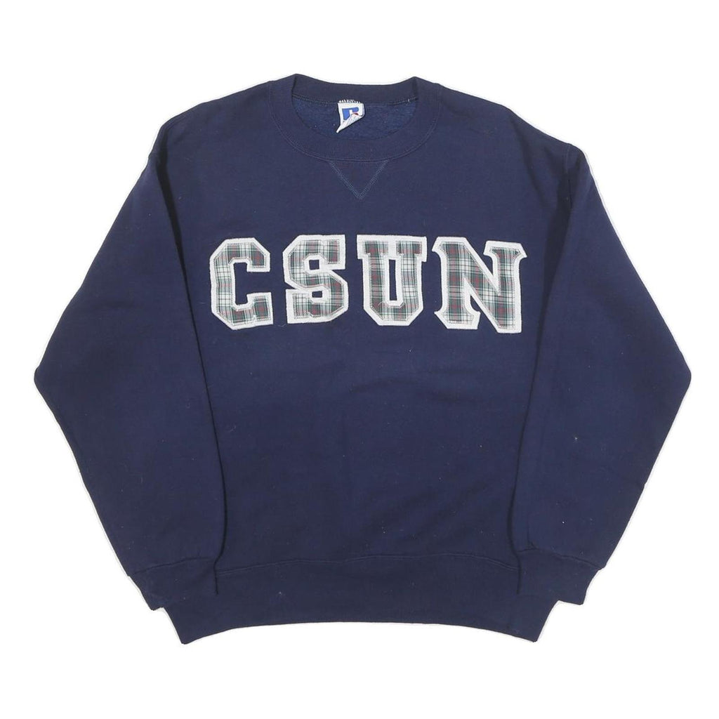 RUSSELL ATHLETIC Womens Navy Blue CSUN Crew Neck L Cotton Blend Sweatshirt