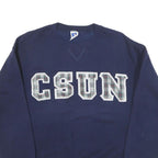 RUSSELL ATHLETIC Womens Navy Blue CSUN Crew Neck L Cotton Blend Sweatshirt