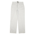 GSWD Mens Cotton Blend White Regular Straight Trousers W30 L32 Classic Zip