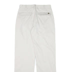 GSWD Mens Cotton Blend White Regular Straight Trousers W30 L32 Classic Zip