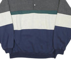 M.E SPORT Mens Grey Blue Crew Neck Sweatshirt Cotton Blend M Colour Block Casual