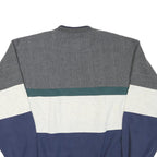 M.E SPORT Mens Grey Blue Crew Neck Sweatshirt Cotton Blend M Colour Block Casual