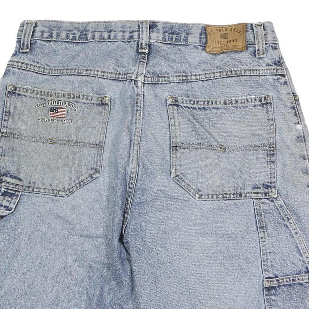 US POLO ASSN Mens Blue Denim Casual Shorts M W34 Relaxed Fit