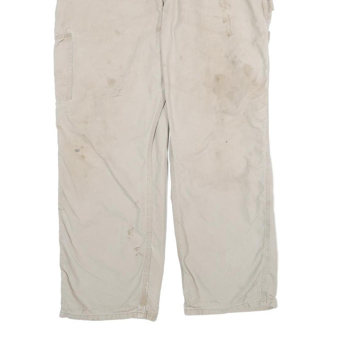 CARHARTT Mens Cotton Beige Regular Fit Straight Leg Trousers W38 L30 Workwear