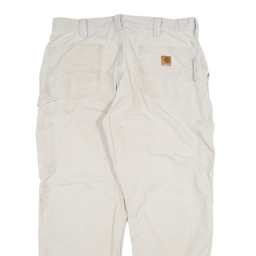 CARHARTT Mens Cotton Beige Regular Fit Straight Leg Trousers W38 L30 Workwear