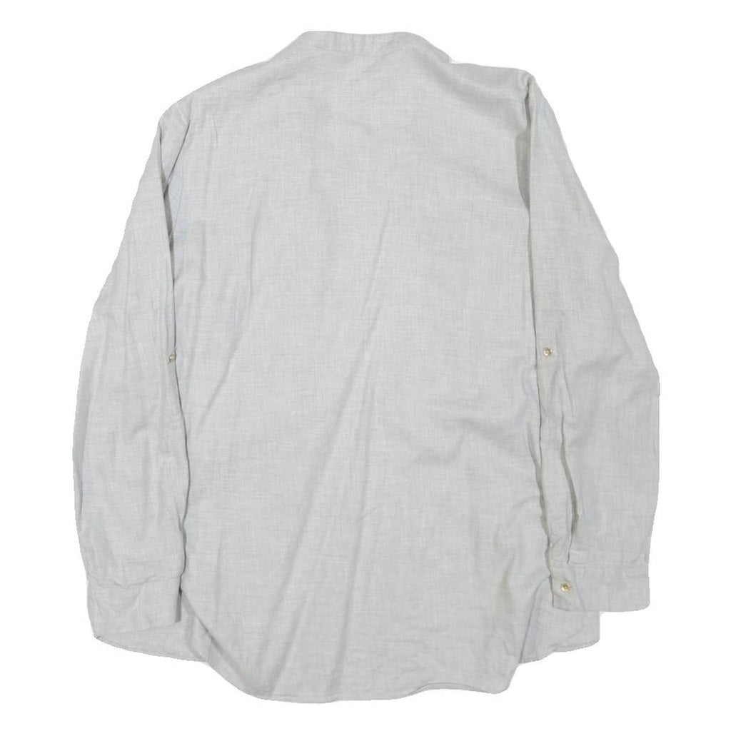 ZARA Womens White Shirt Long Sleeve Collared Plain M Cotton Blend Casual