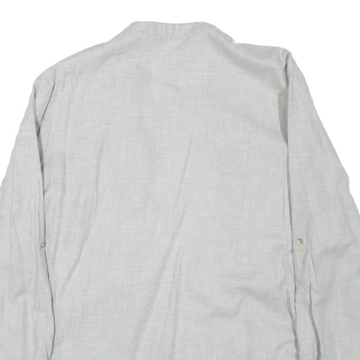 ZARA Womens White Shirt Long Sleeve Collared Plain M Cotton Blend Casual