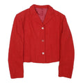 Womens Red Cotton Blend Button Jacket XS Woven Classic Tailored