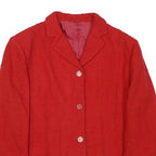 Womens Red Cotton Blend Button Jacket XS Woven Classic Tailored