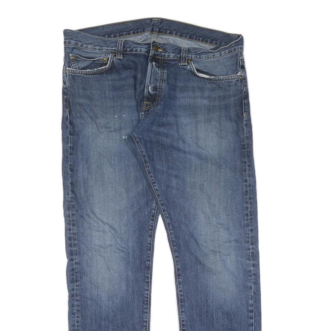 CARHARTT Mens Blue Jeans Regular Straight Denim Medium W34 L32 Zip Closure